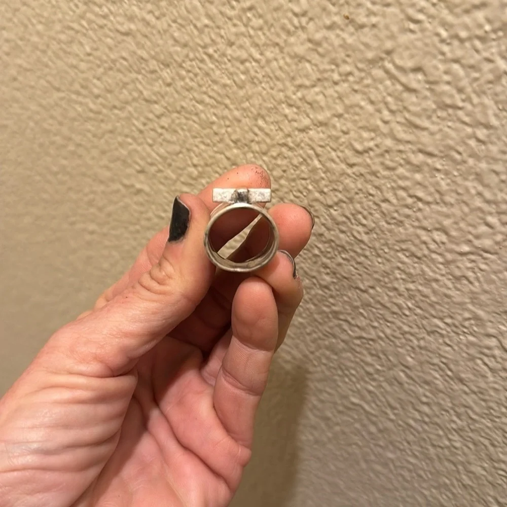 Sterling silver Chunky cross ring wide knuckle